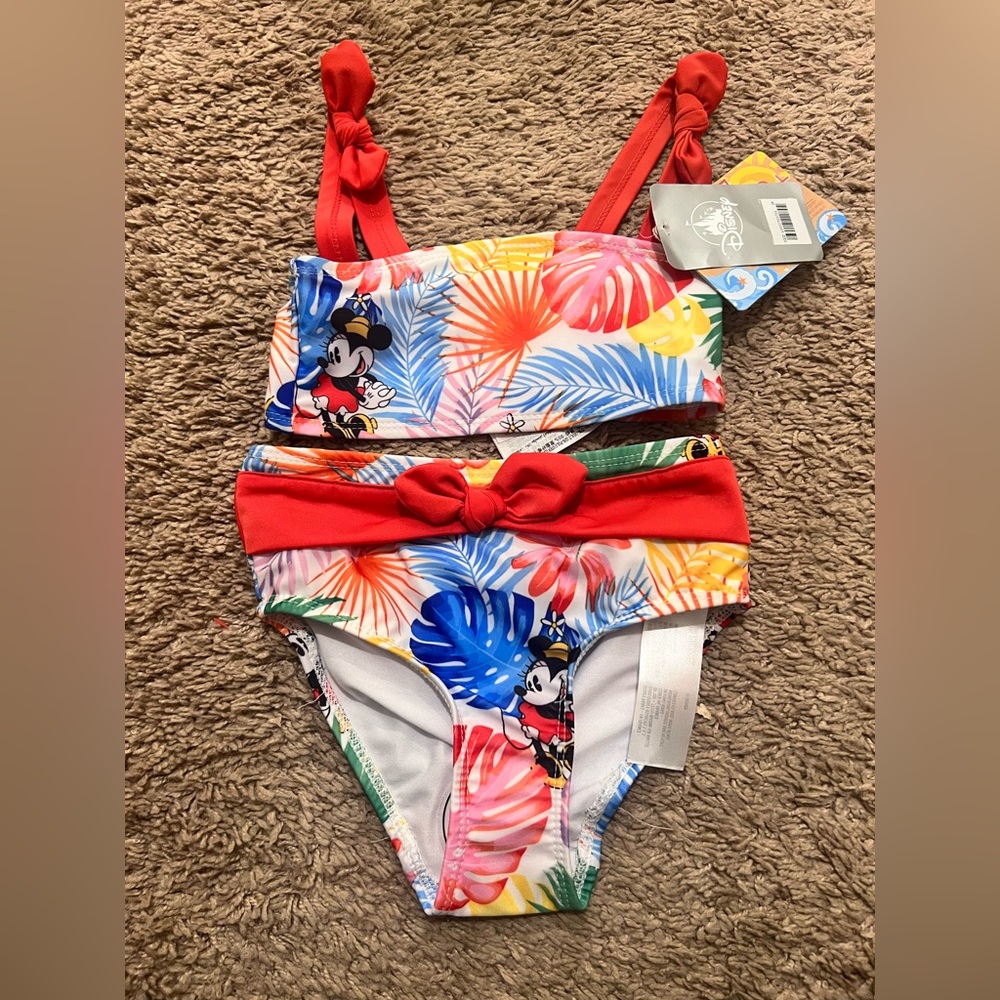 Official Disney Brand Minnie Mouse Girls Two-Piece Swim Suit